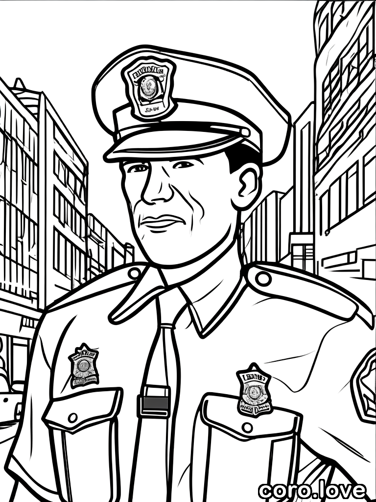 police_officer coloring page - Sweet Police Officer