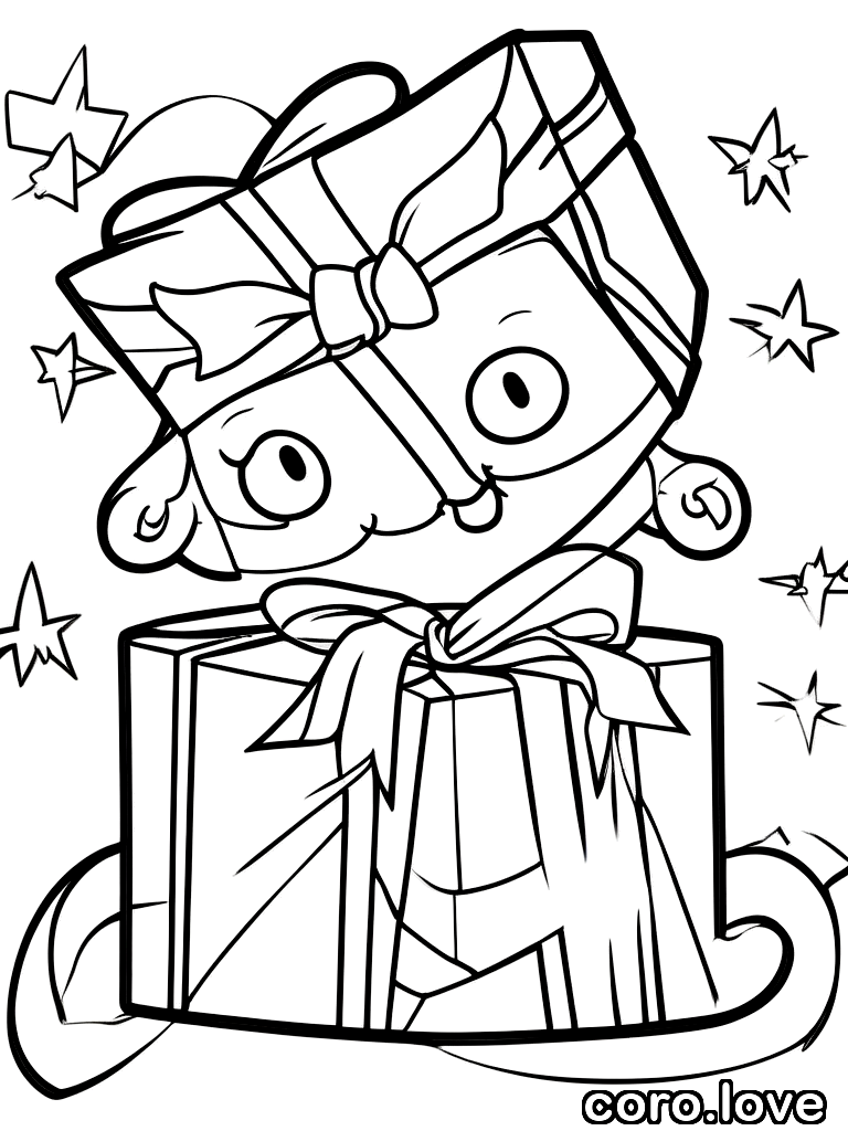 present coloring page - Cute Present