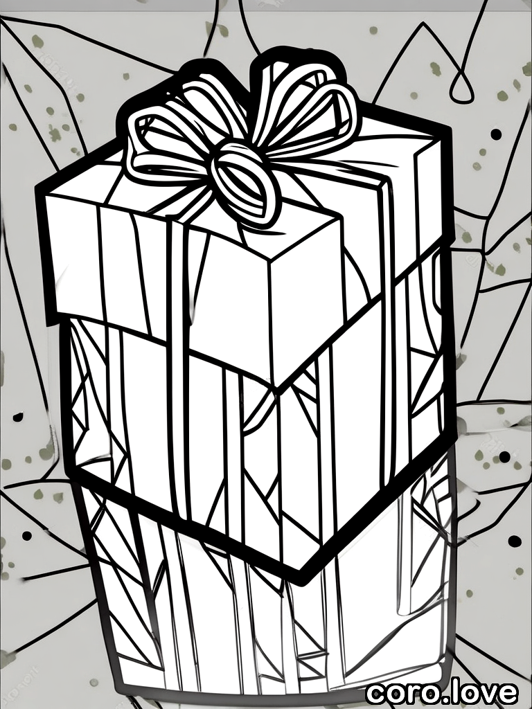 present coloring page - Cute Present