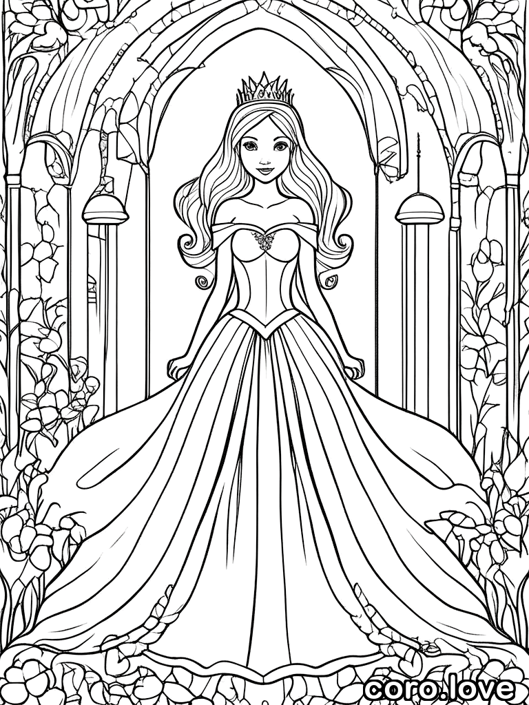 princess coloring page - Princess