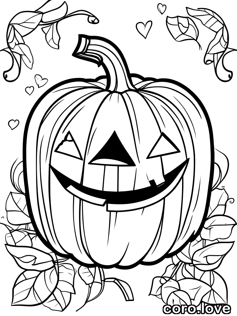 pumpkin coloring page - Cute Pumpkin