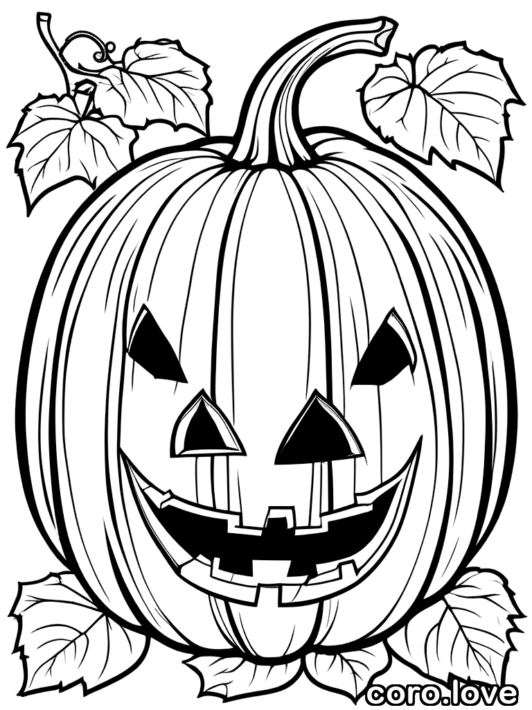 pumpkin coloring page - Cute Pumpkin