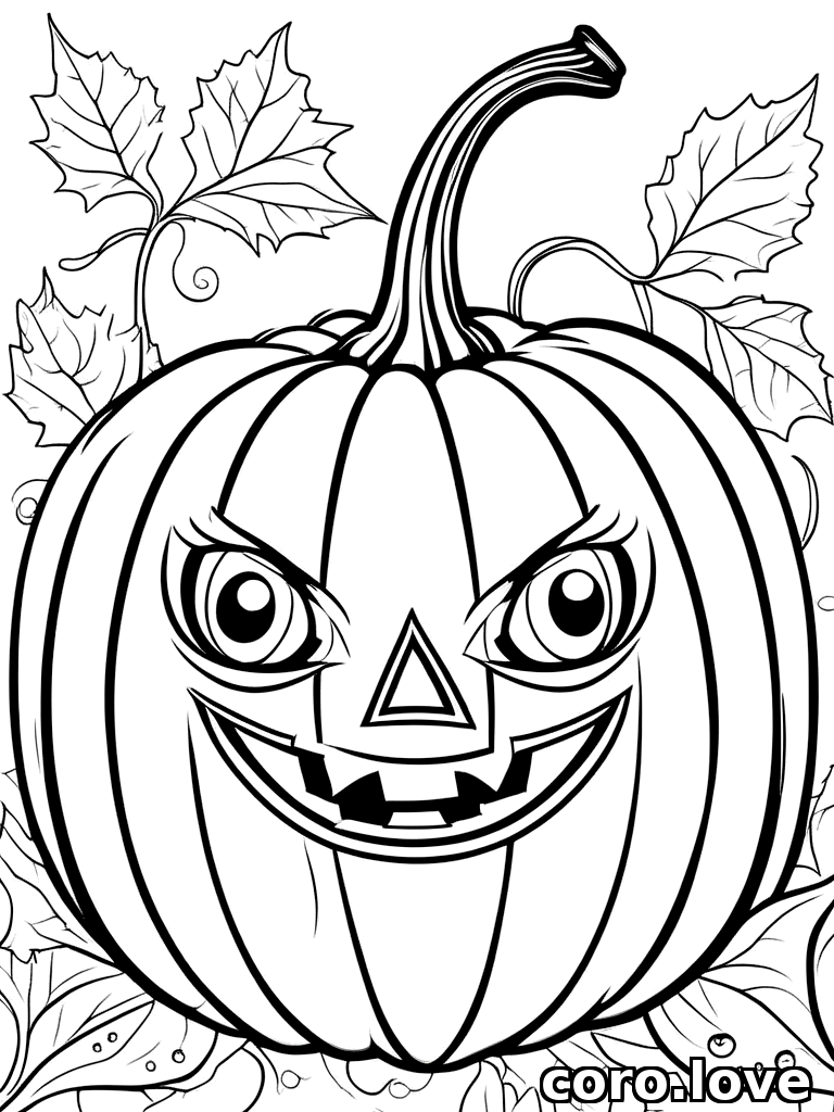 pumpkin coloring page - Happy Pumpkin
