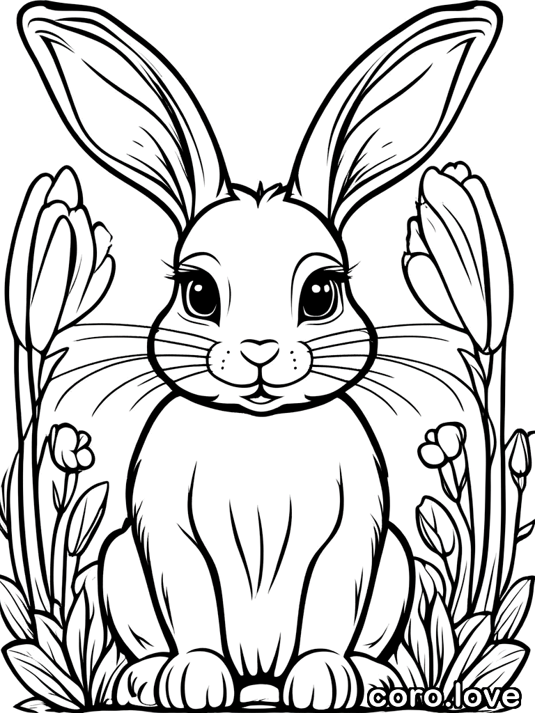 rabbit coloring page - Cute Rabbit