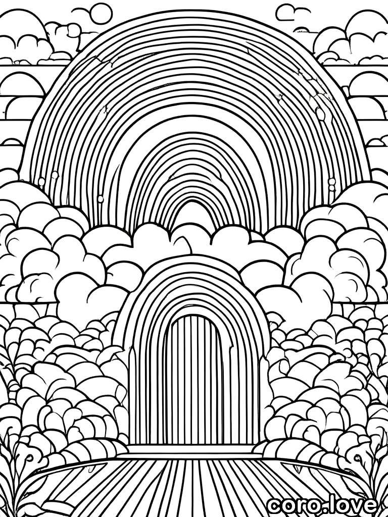 rainbow coloring page - Rainbow