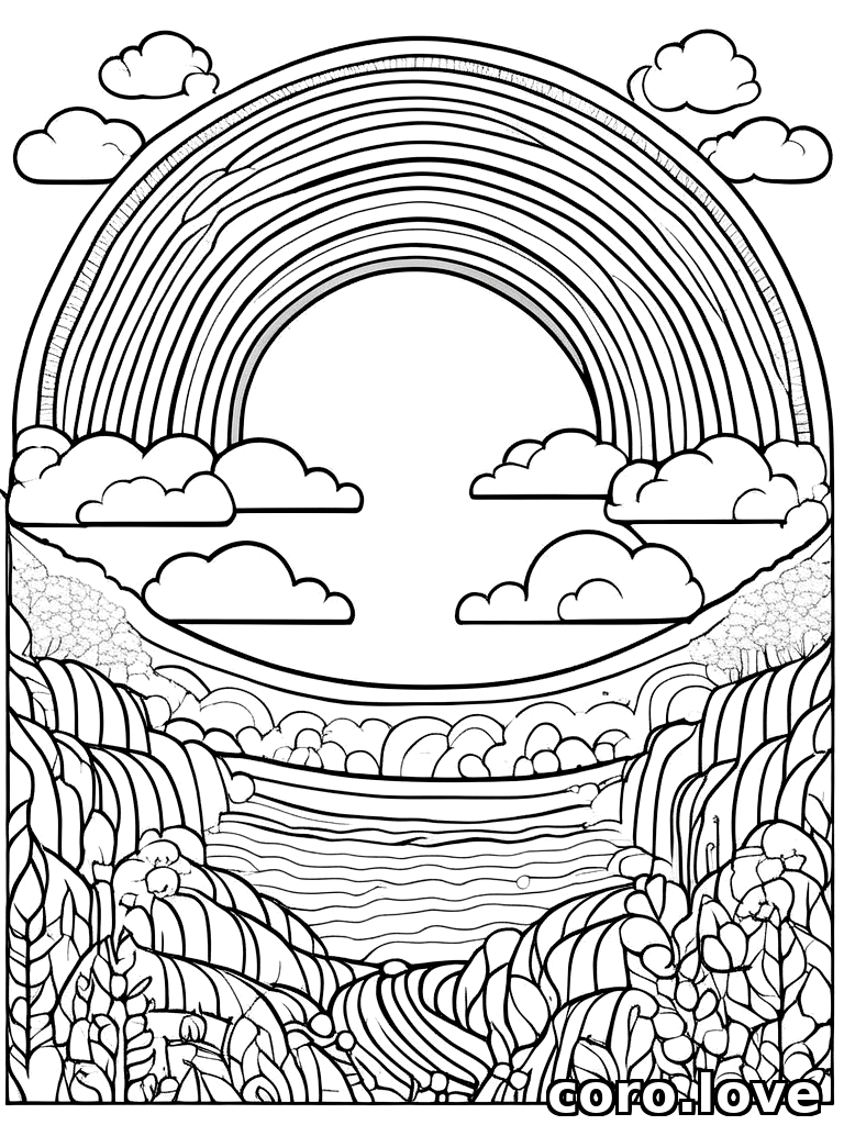 rainbow coloring page - Rainbow