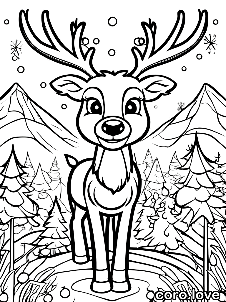 reindeer coloring page - Reindeer
