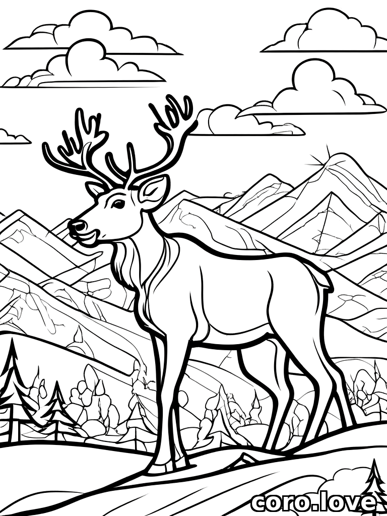 reindeer coloring page - Reindeer