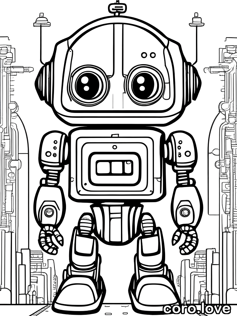 Robot coloring page - Cute Robot