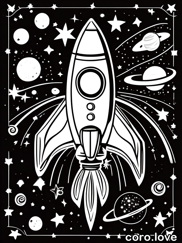 rocket coloring page - Sweet Rocket