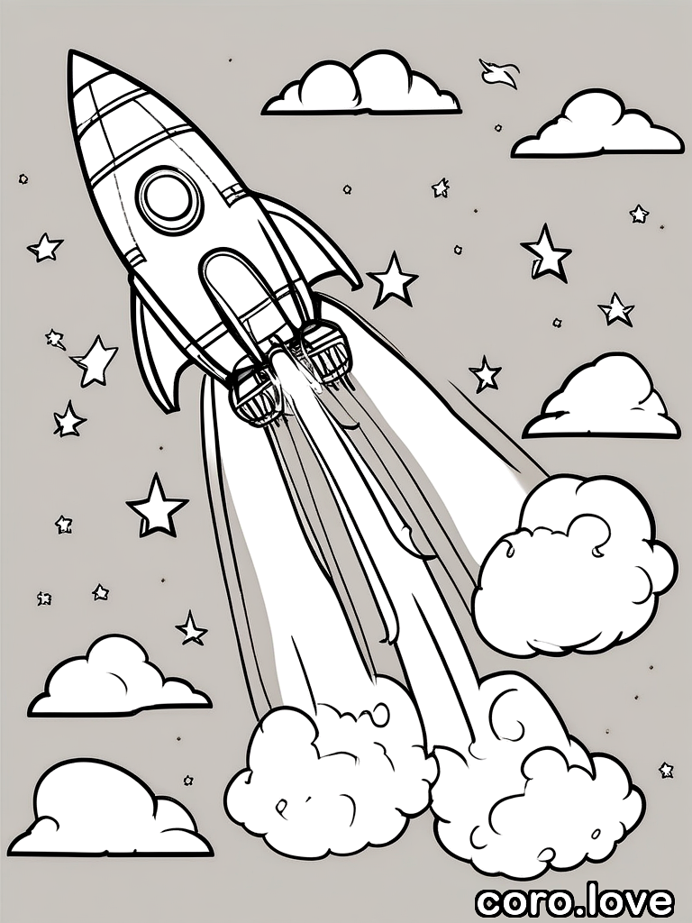 rocket coloring page - Sweet Rocket