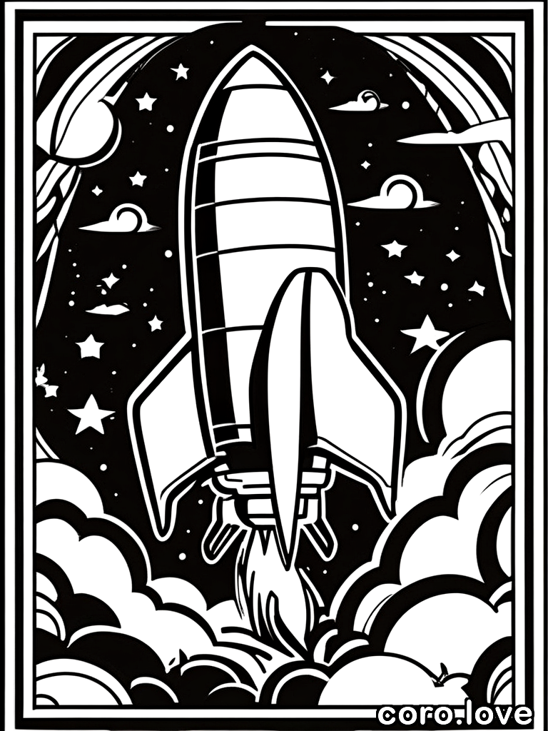 rocket coloring page - Rocket