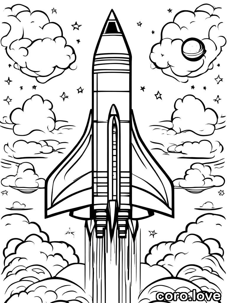 rocket coloring page - Rocket
