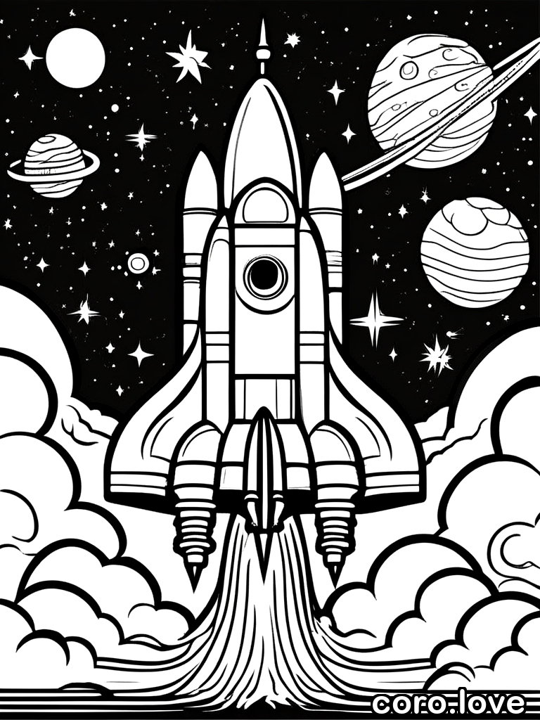 rocket coloring page - Rocket