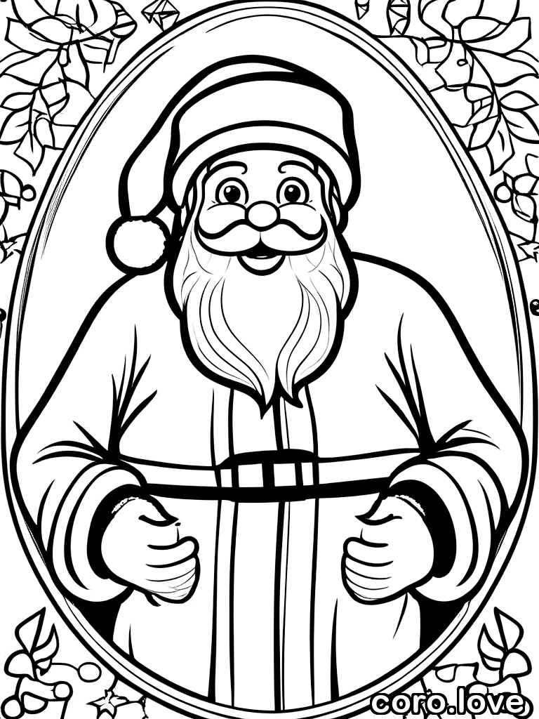santa coloring page - Happy Santa
