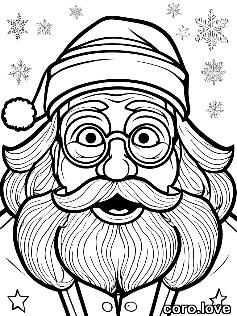 santa coloring page - Santa