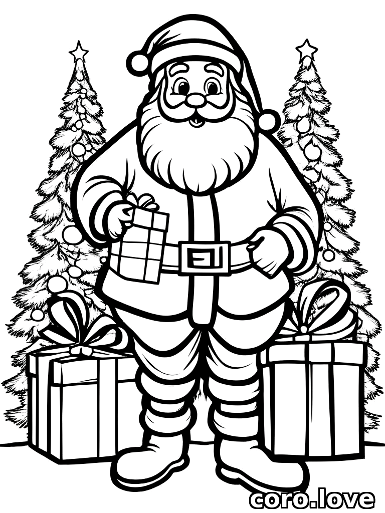 santa coloring page - Santa