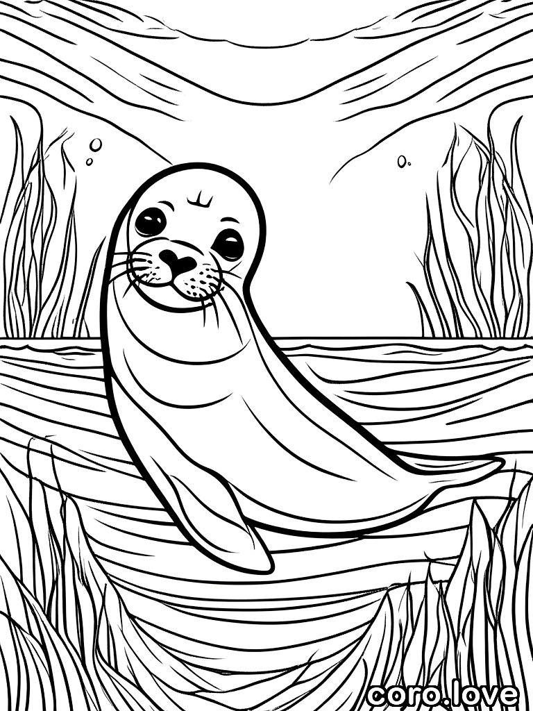 seal coloring page - Seal