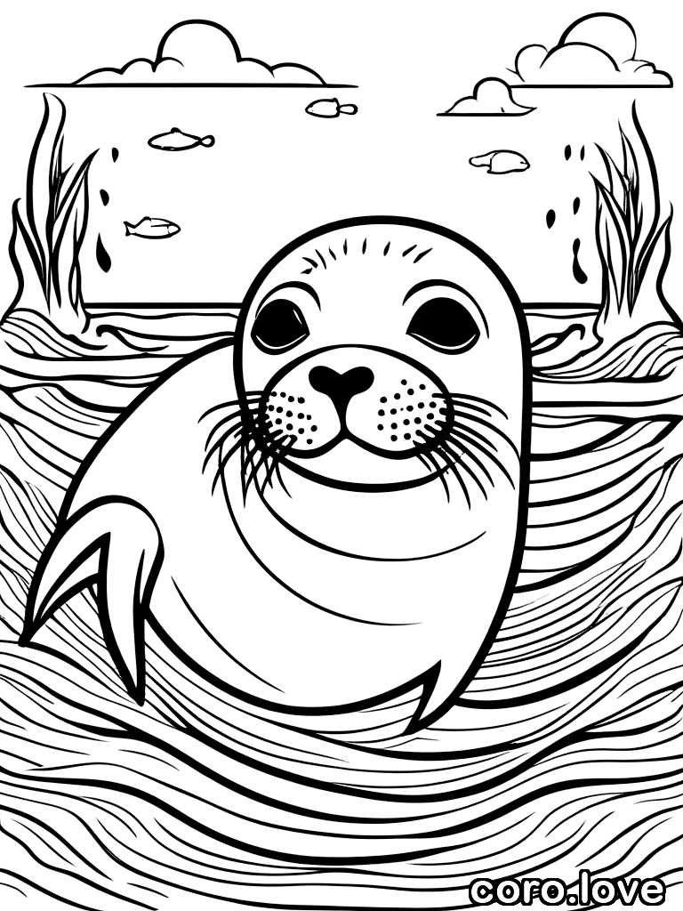 seal coloring page - Seal