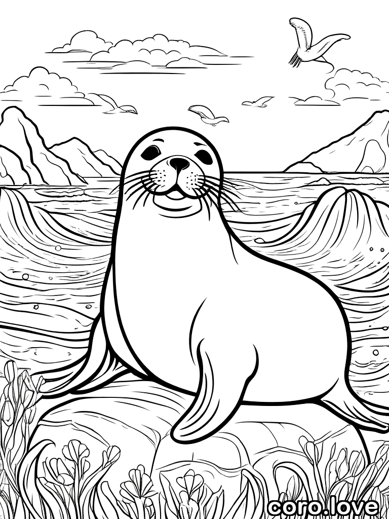Free Seal coloring page for printing