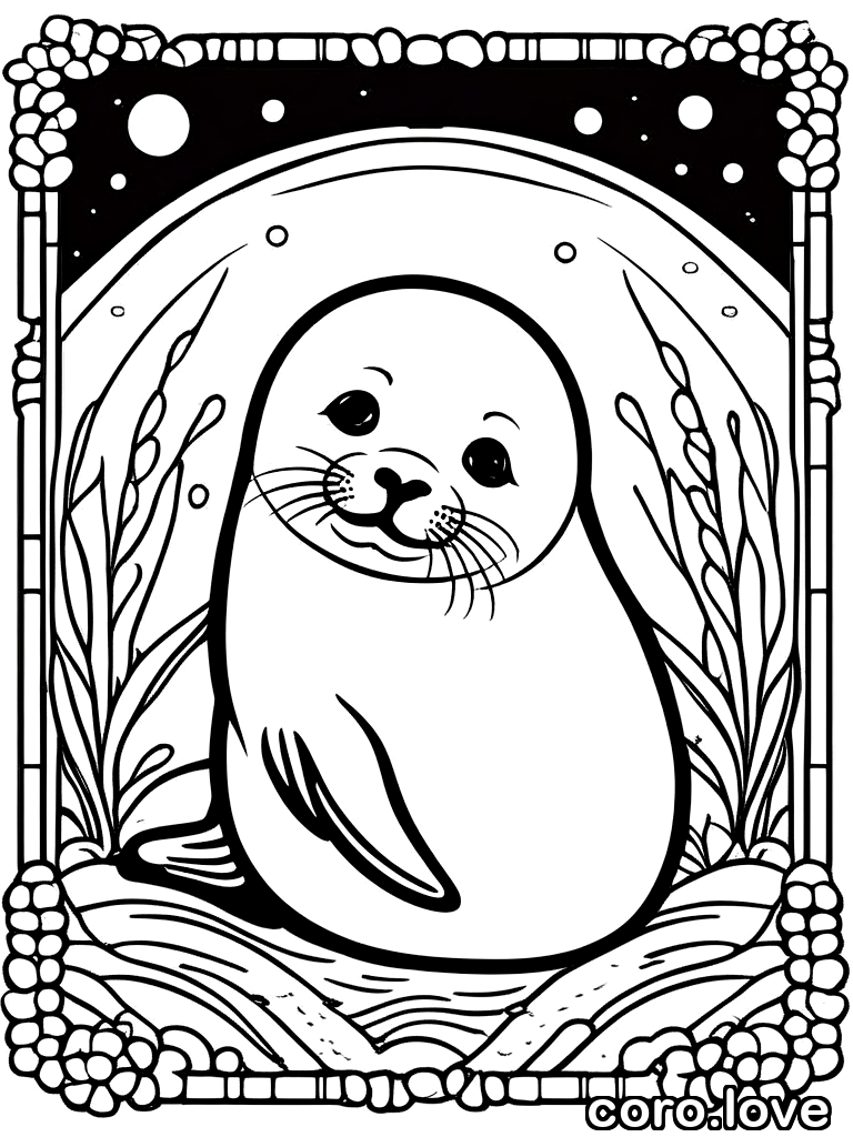 Seal coloring page - Baby Seal