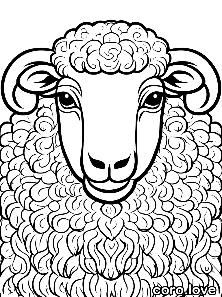sheep coloring page - Sheep