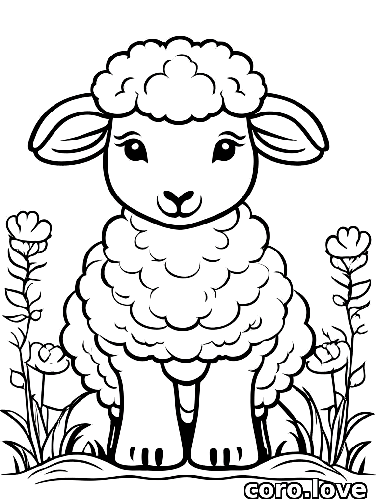 sheep coloring page - Baby Sheep