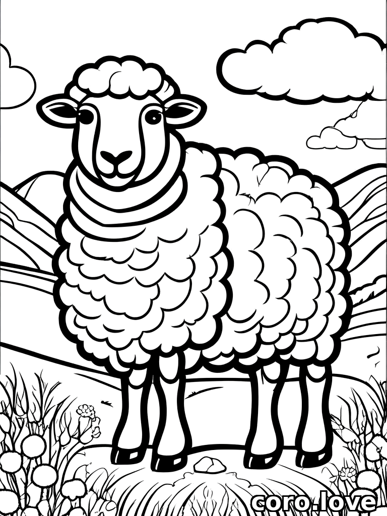 sheep coloring page - Sheep