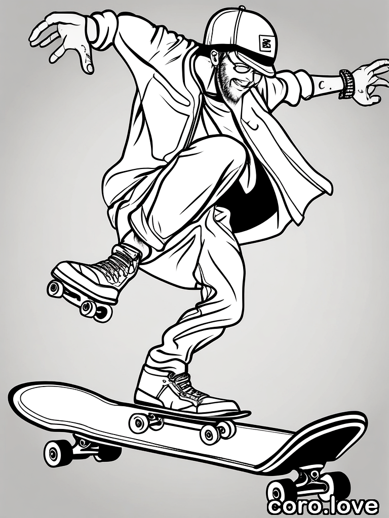 skateboard coloring page - Skateboard