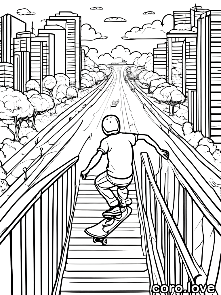 skateboard coloring page - Skateboard