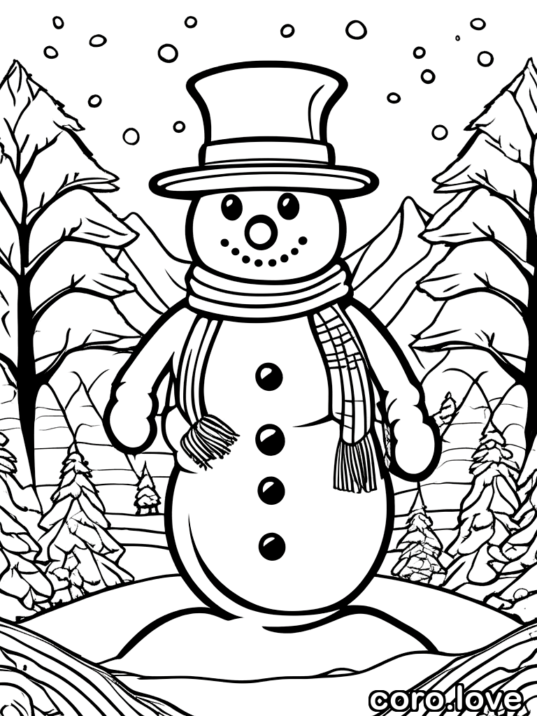 snowman coloring page - Snowman