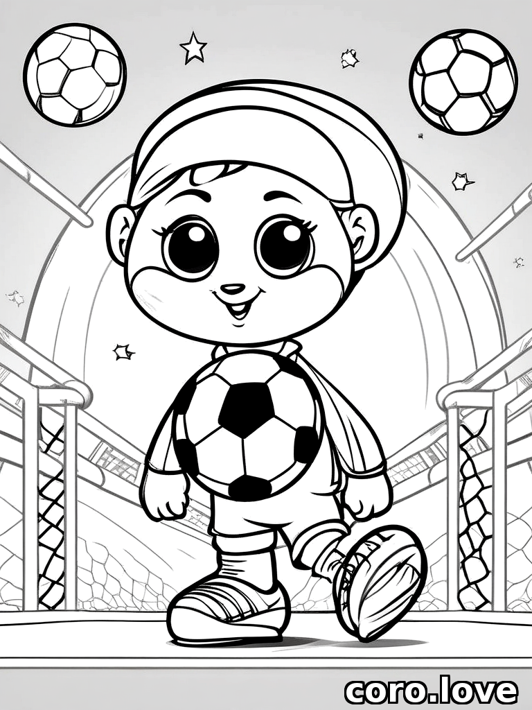 Soccer coloring page - Cute Soccer