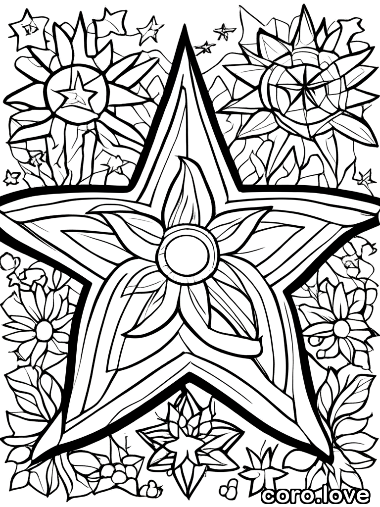 Free Star coloring page for printing