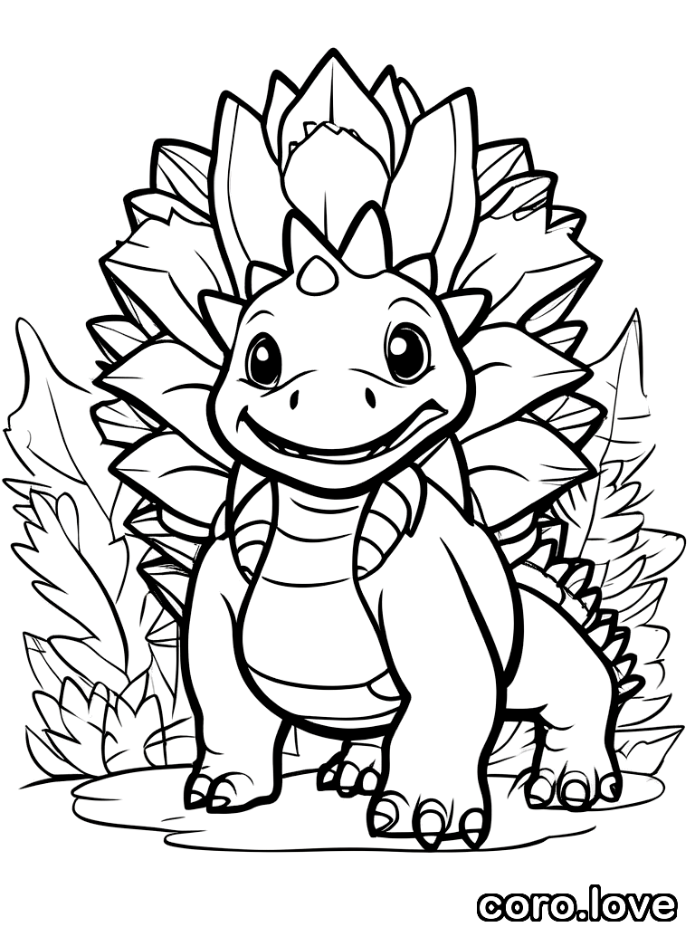 stegosaurus coloring page - Cute Stegosaurus