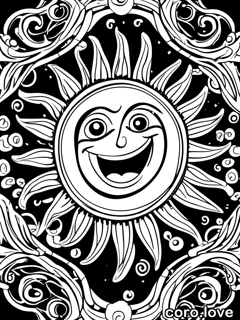 sun coloring page - Sweet Sun