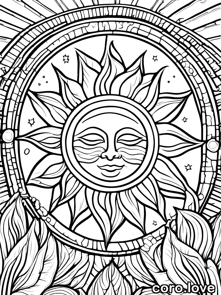 sun coloring page - Sun