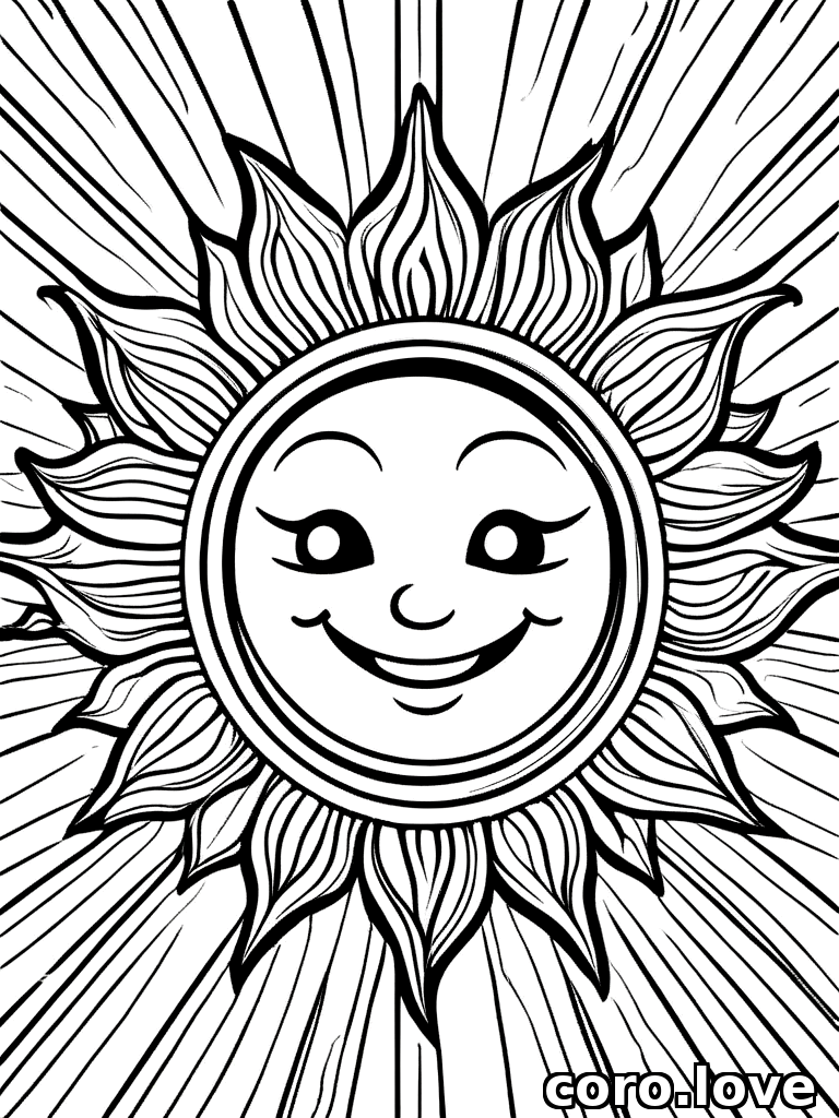 sun coloring page - Sun