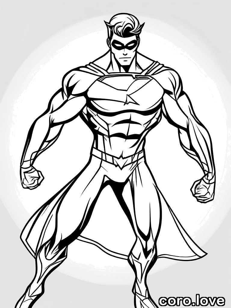 superhero coloring page - Superhero