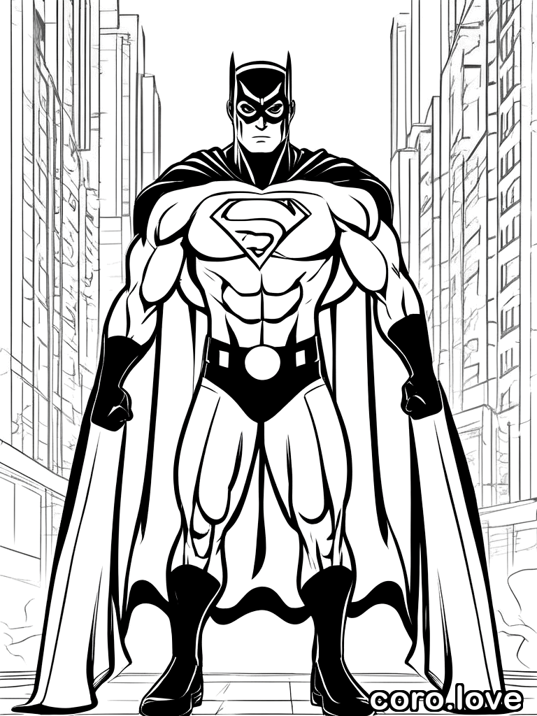 superhero coloring page - Superhero