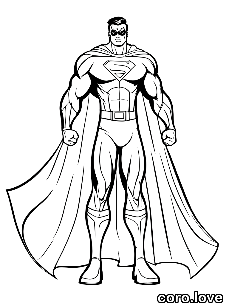 superhero coloring page - Superhero