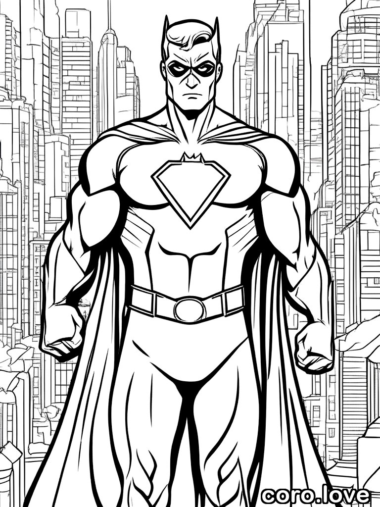 superhero coloring page - Superhero