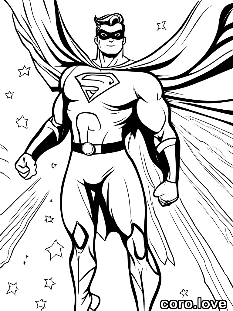 superhero coloring page - Superhero