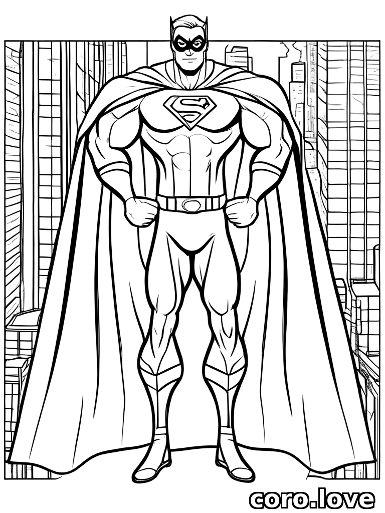 superhero coloring page - Superhero