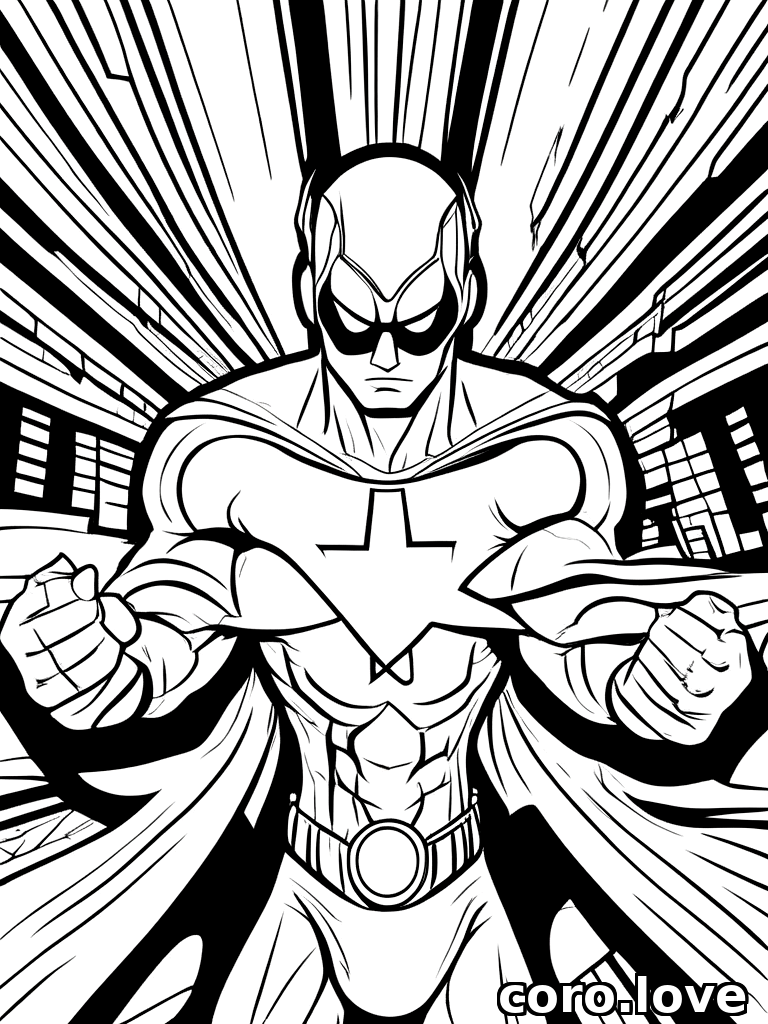 superhero coloring page - Superhero