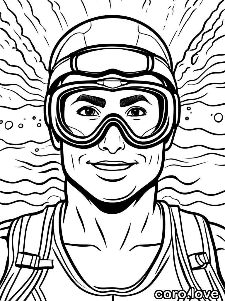 swimmer coloring page - Swimmer