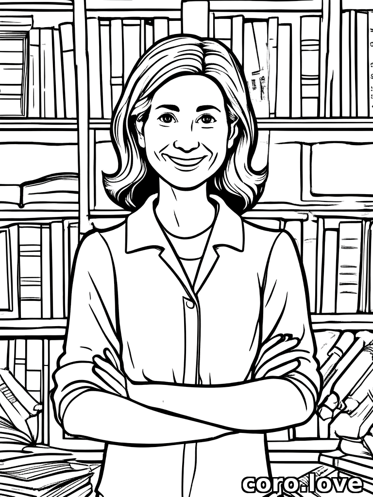 teacher coloring page - Happy Teacher