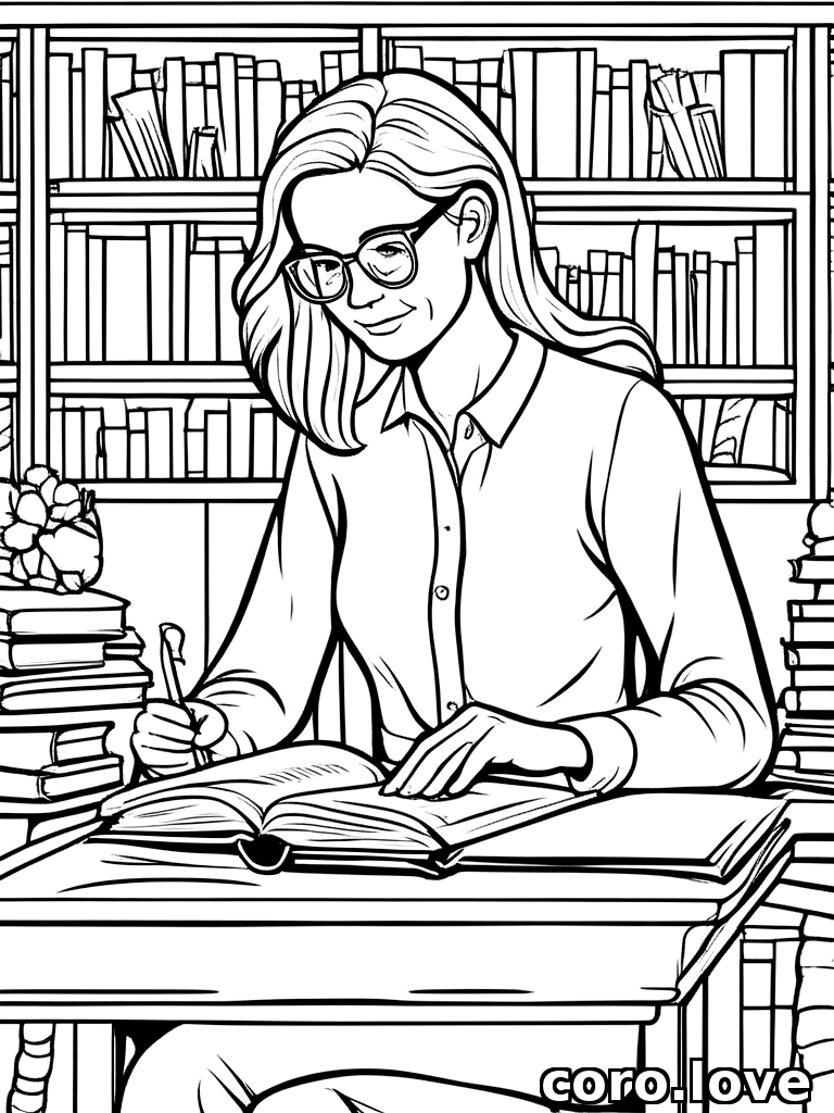 teacher coloring page - Teacher