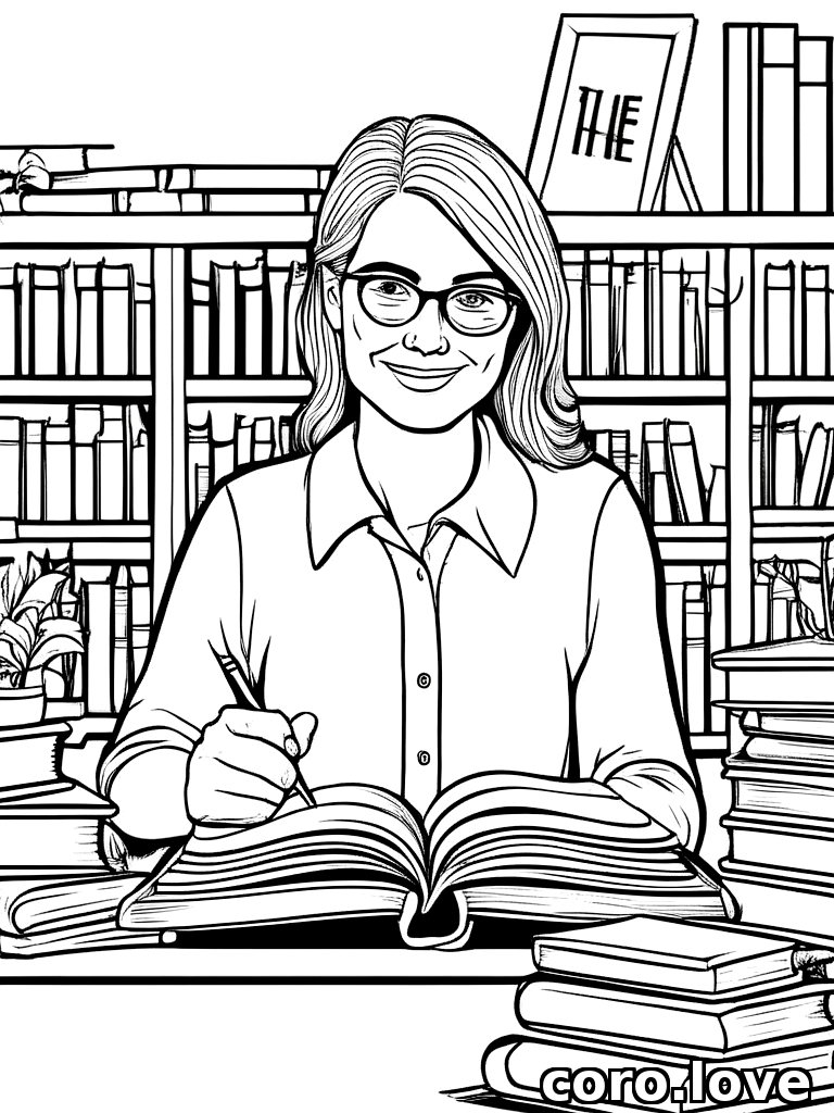 teacher coloring page - Teacher