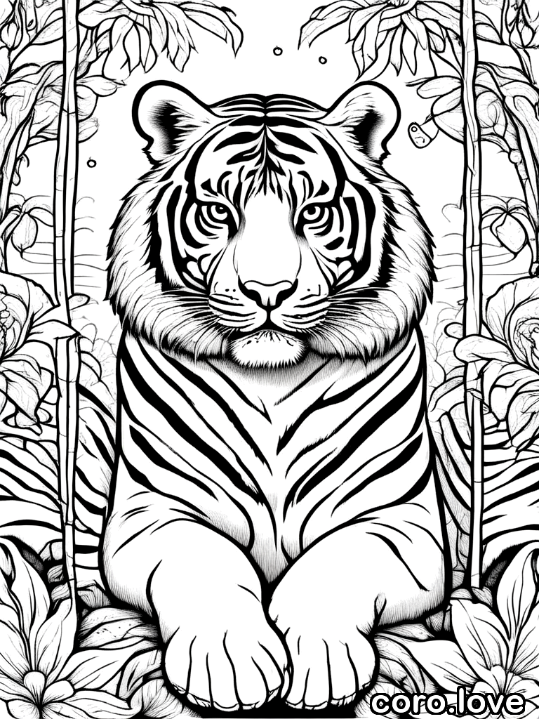 tiger coloring page - Tiger