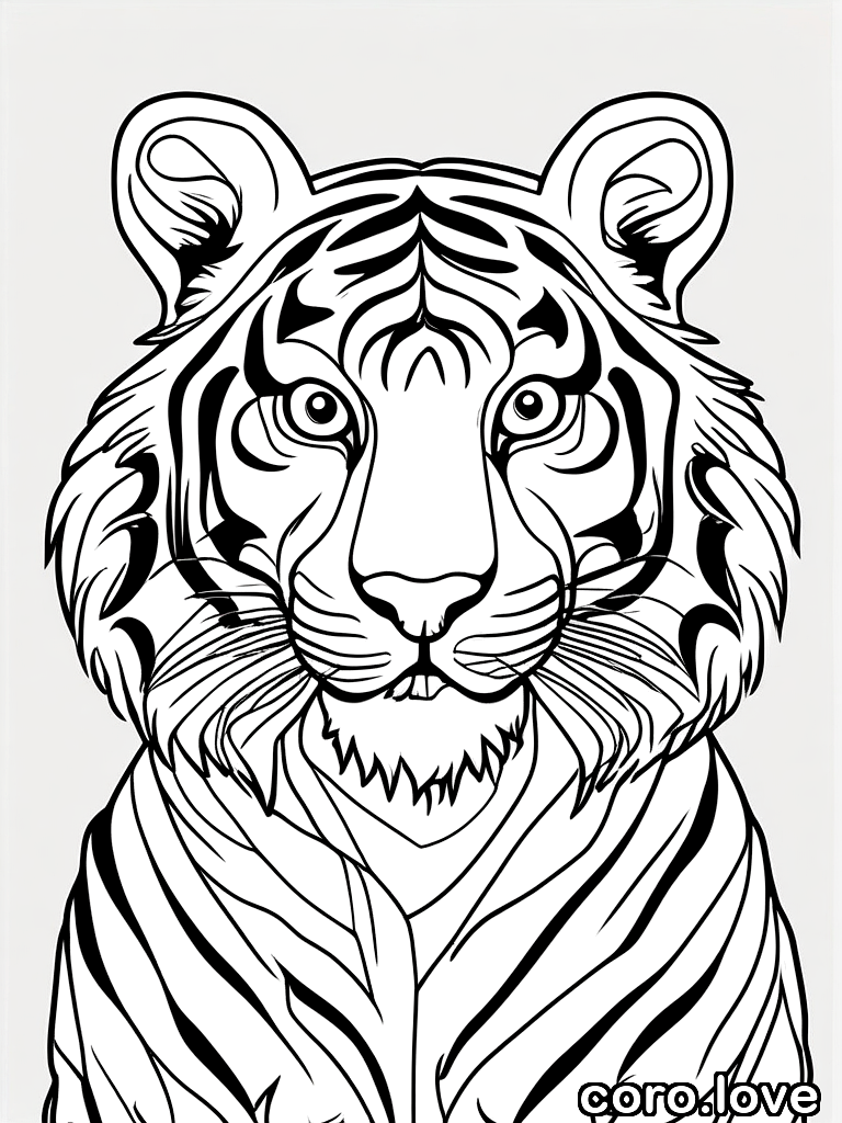tiger coloring page - Cute Tiger